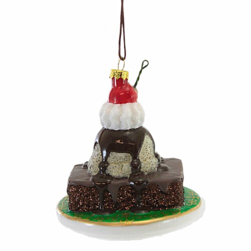 Holiday Ornament Brownie Sundae Glass Dessert Hot Fudge Ice Cream Mo5286 Perspective: back