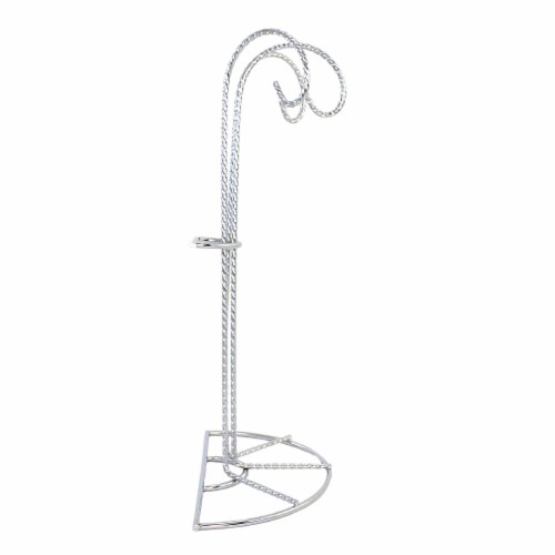 Christmas Silver 3 Ornament Wall Stand Metal 3 Hooks Flat Back Displayer Bb474s Perspective: back