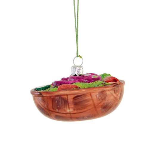 Holiday Ornament Dinner Salad Glass Food Ornament Lettuce Dressing Go8107 Perspective: back
