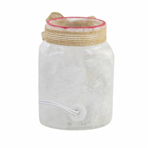 Stony Creek Hollyhocks Lit Jar With Bow Flowers Electric Mother's Day Llh2272 Yellow Perspective: back