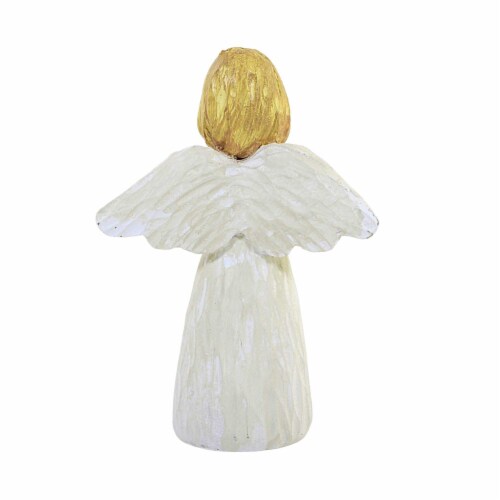 Figurine Little Girl Angel Polyresin Flower Message A3580 Bless Perspective: back