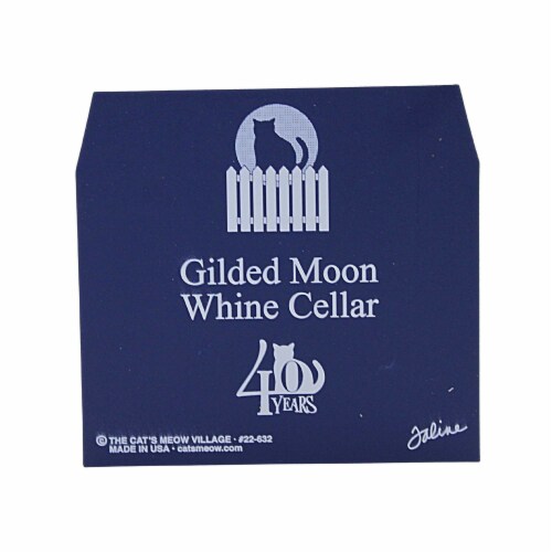 Cats Meow Village Gilded Moon Whine Cellar Wood Halloween Witch Bats 22632. Perspective: back