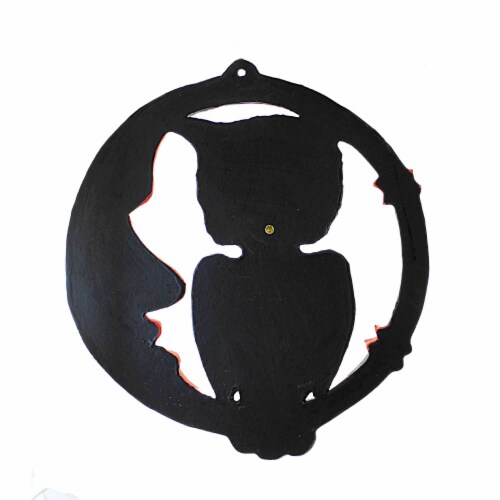 Halloween Sinister Moon Wall Decor Paper Mache Owl Angry Moon Pm228 Perspective: back