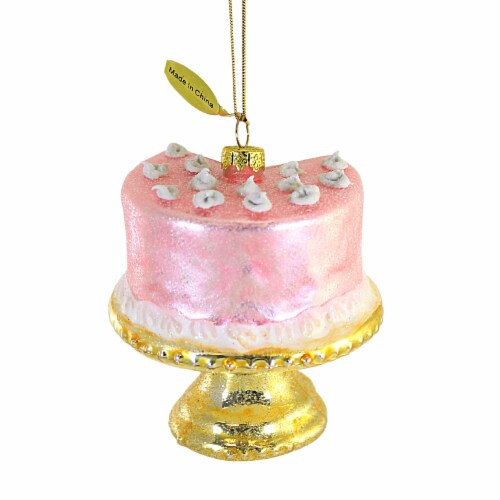 Holiday Ornament Rainbow Cake Glass Six Layers Pedestal Stand Go8128 Perspective: back