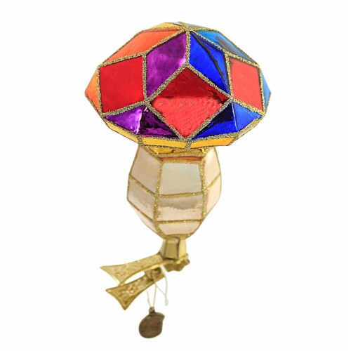 Blu Bom Diamond Cut Rainbow Mushroom Clip On Ornament Lgbtqia Pride 2022342 Perspective: back