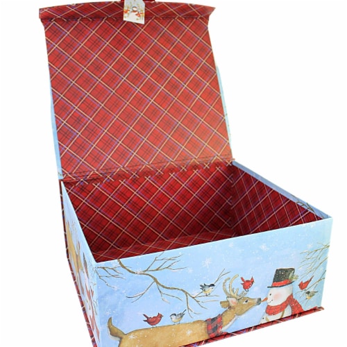 Christmas Xlrg Magnetic Closure Box. Rigid Christmas Decor Gift 1840Snowman Perspective: back