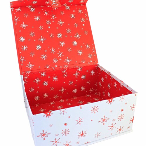 Christmas Lrg Magnetic Closure Box. Rigid Christmas Decor Gift 1840Santamerry Perspective: back