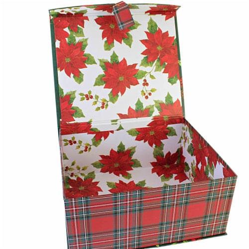 Christmas Lrg Magnetic Closure Box.. Rigid Christmas Decor Gift 1840Cardinal Perspective: back