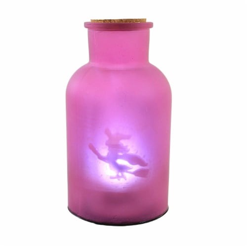Halloween Led Hologram Table Decor Glass Witch Pumpkins P3902 Purple Perspective: back