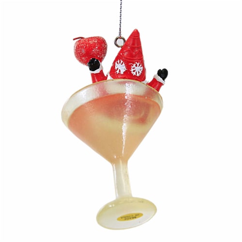 Holiday Ornament Gnome Santa Martini Resin Cherry Peppermint Mx181583 Cherry Perspective: back