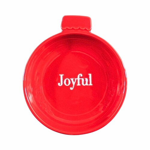 Tag 6.25in Jingle & Joyful Ornament Bowls, Earthenware, Festive Snack Bowls G18851 Perspective: back