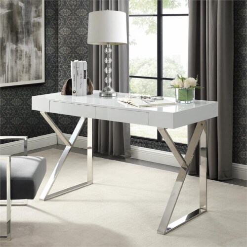 Chrome shop leg desk
