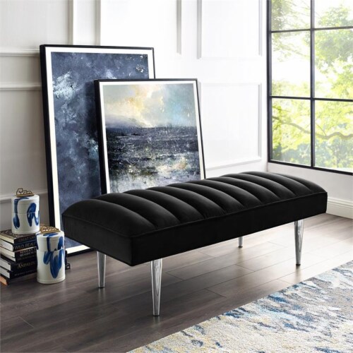 Black velvet sales bedroom bench