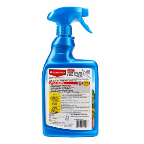 BioAdvanced 3-in-1 Ready-to-Use Insect Disease & Mite Control Spray Perspective: back