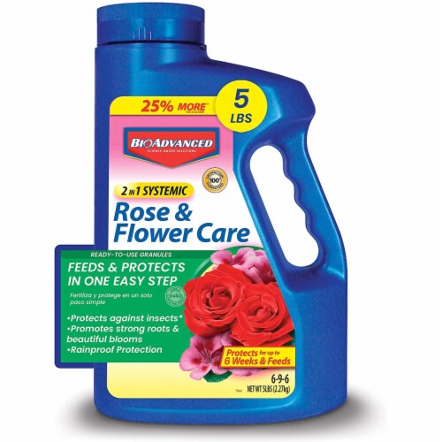 BioAdvanced 2-In-1 Systemic Rose and Flower Care, Granules, 5 lb Perspective: back