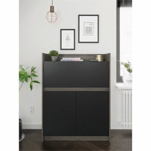 Nexera 351645 Chrono Secretary Desk Bark Grey and Black 1 Kroger