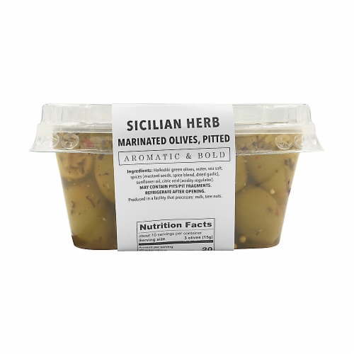 Murray's® Aromatic & Bold Sicilian Herb Marinated Olives Pitted Perspective: back