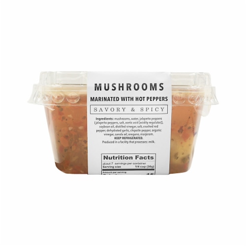 Murray's® Savory & Spicy Mushrooms Marinated with Hot Peppers Perspective: back