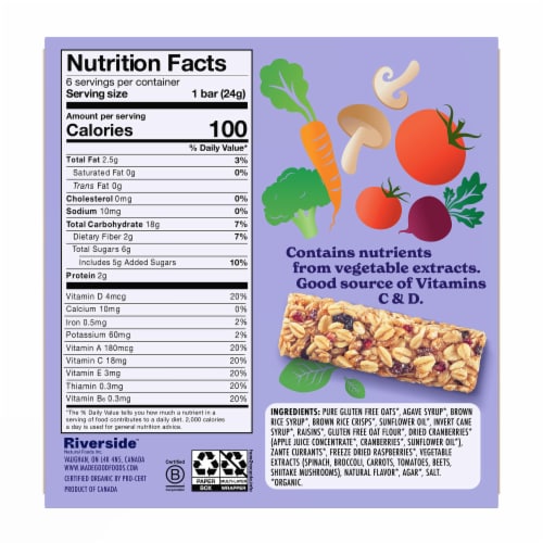 MadeGood® Mixed Berry Granola Bars Perspective: back