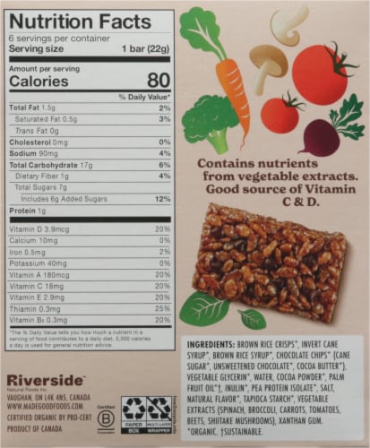 MadeGood® Chocolate Chip Crispy Squares Perspective: back