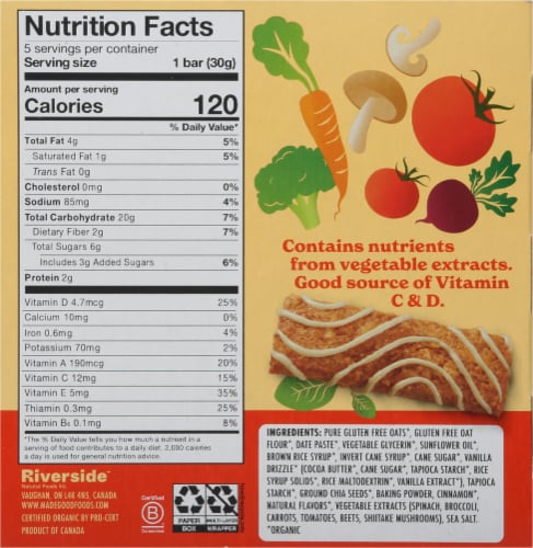 MadeGood® Cinnamon Bun Breakfast Bars Perspective: back