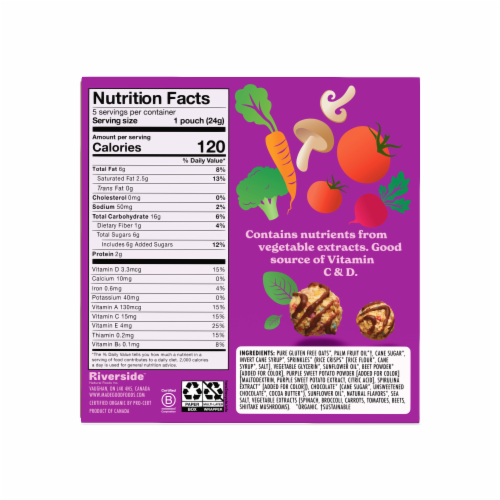 MadeGood® Crunchy Chocolate Drizzle Birthday Cake Oat Bites Perspective: back