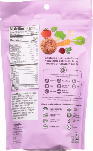 MadeGood™ Organic Double Chocolate Cookies Perspective: back