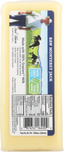 Sierra Nevada Non GMO Gluten Free Raw Moneterey Jack Cheese Perspective: back