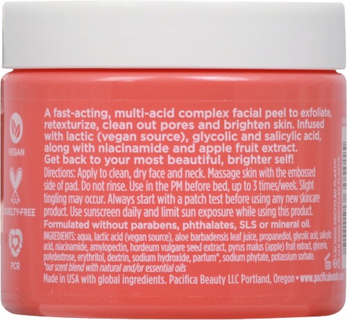 Pacifica® Glow Baby Radiance Peel Pads Perspective: back