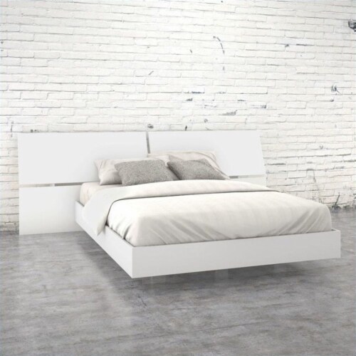 Nexera Acapella Queen Panel Bed in White Melamine 1 Harris Teeter