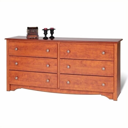 Oldbury 6 Drawer Double Dresser Color: Cherry