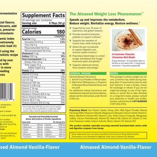 Almased® Almond-Vanilla Anti-Stress Weight Management Dietary Supplement Perspective: back