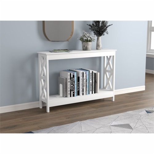 Safdie & Co. 47.25 L 1-Shelf Console Table in White Perspective: back