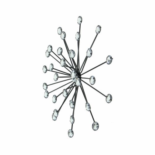 Jeweled 3D Black Bursting Star Wall Sculpture Set of 3 - Black Perspective: back