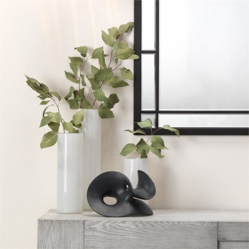 Jamie Young Co Gwendolyn Coastal Glass Hand Blown Vases in White (Set of 3) Perspective: back