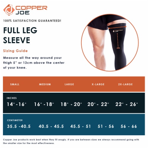 Copper Joe Full Leg Compression Sleeve Perspective: back