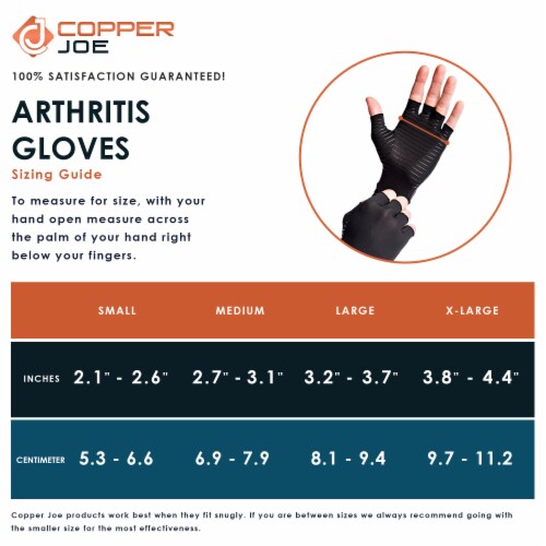 Copper Joe Fingerless Compression Arthritis Gloves-1 Pair  Perspective: back