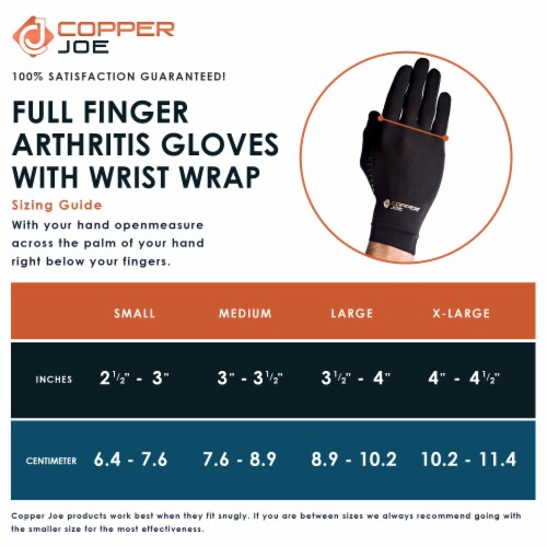 Copper Joe Full Finger Compression Arthritis Gloves-1 Pair  Perspective: back
