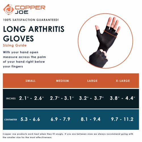 Copper Joe Long Arthritis Gloves -1 Pair Perspective: back