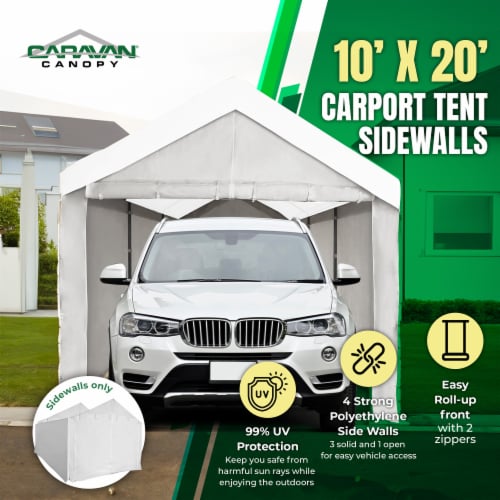 Caravan Canopy 10ft x 20ft Domain Carport Sidewall Kit Perspective: back