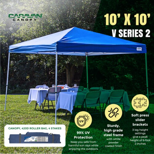 Caravan Canopy 10ft x 10ft V-Series 2 Blue Perspective: back