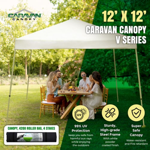 Caravan Canopy 12ft x 12ft V-Series 2 White Perspective: back