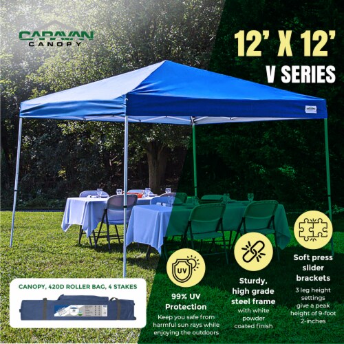 Caravan Canopy V Series 2 Slanted Leg Canopy - Blue/White Perspective: back
