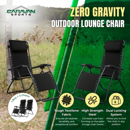 Caravan Sports Infinity Zero Gravity Chair 2PK Black Perspective: back