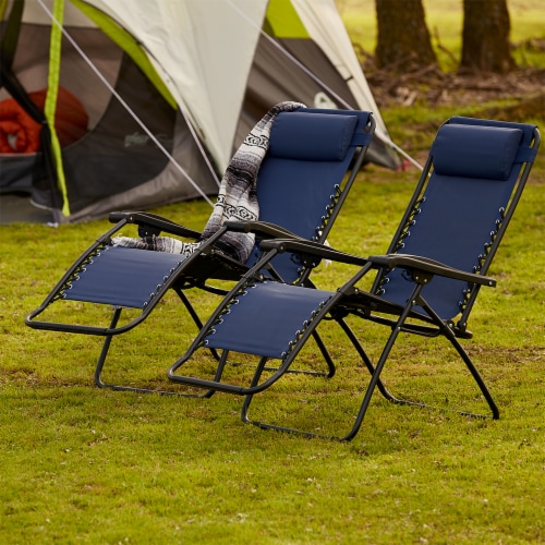 Caravan Sports Infinity Zero Gravity Chair 2pk Blue Perspective: back