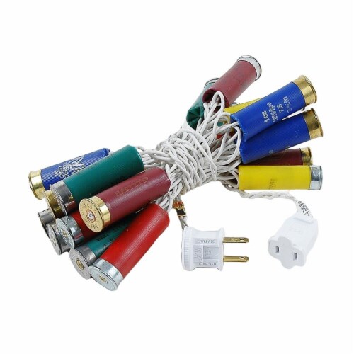 20 Light Shotgun Shell Mini Light Set, Multi Color, White Wire, 8.5 ...