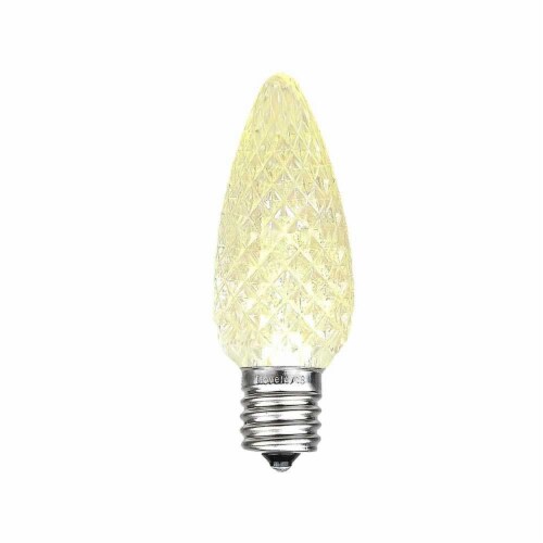 25 Foot C9 LED Warm White Christmas Light Set, Hanging String Lights, White Wire Perspective: back