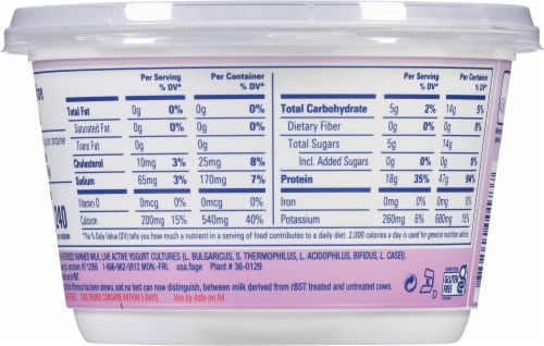 Fage Total Plain 0% Milkfat Nonfat Greek Yogurt Tub Perspective: back