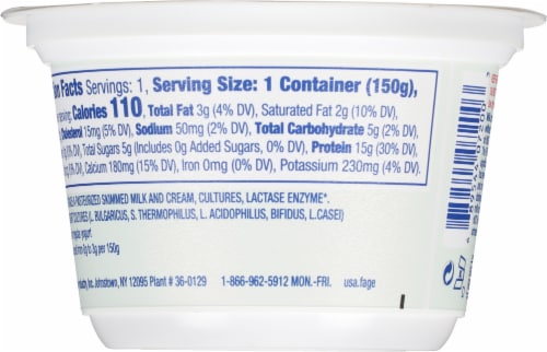 Fage® Best Self™ Lactose Free Plain Greek Yogurt Perspective: back