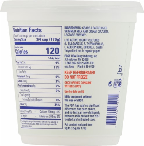 Fage® BestSelf Lactose Free Plain Yogurt Perspective: back